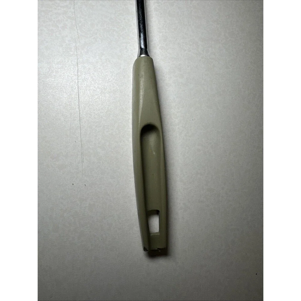 Vintage Ekco USA 2 Prong Meat Fork Stainless Steel Green Handle 12”